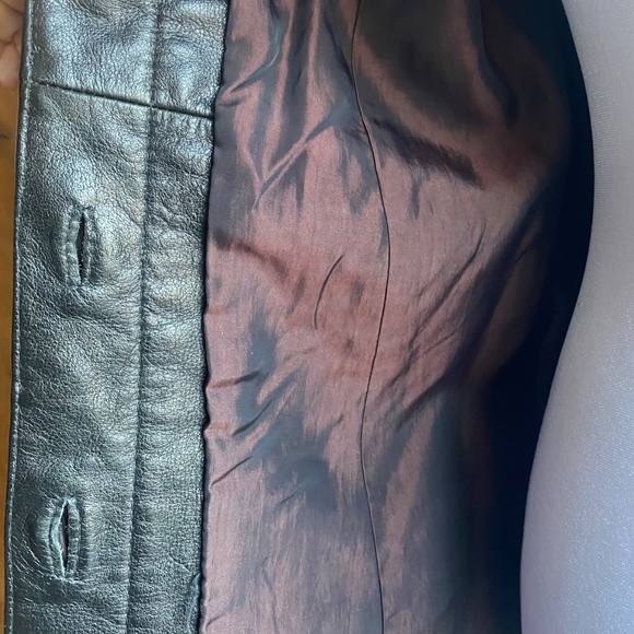 Vintage Y2K Armani Exchange black leather belted coat. Size XS - Picture 9 of 14